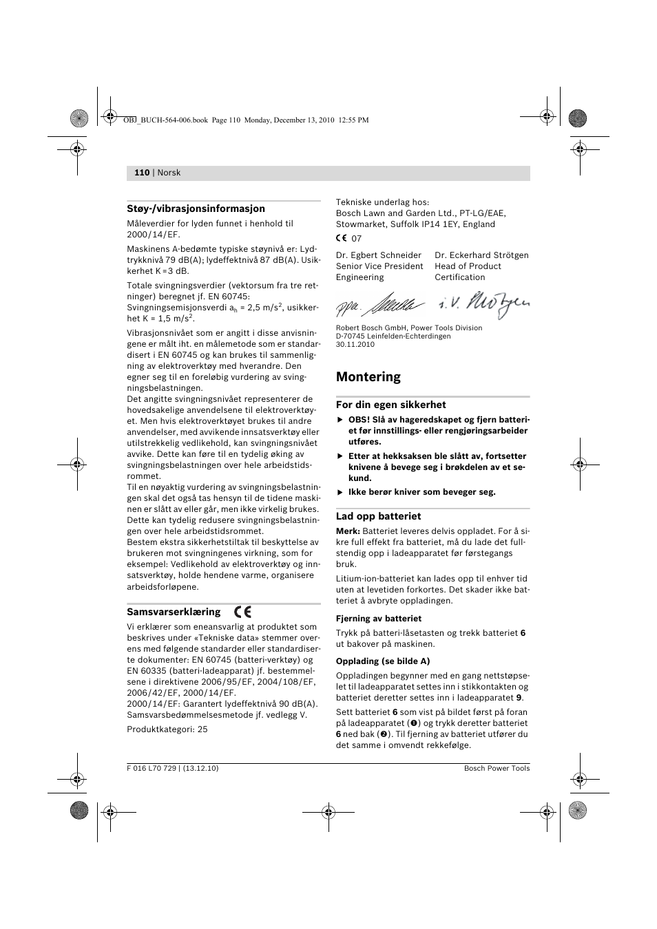 Montering | Bosch AHS 52 LI User Manual | Page 110 / 297