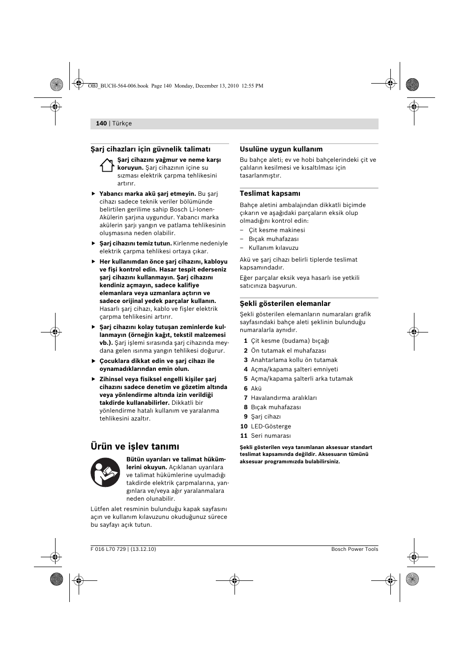 Ürün ve işlev tan m | Bosch AHS 52 LI User Manual | Page 140 / 297