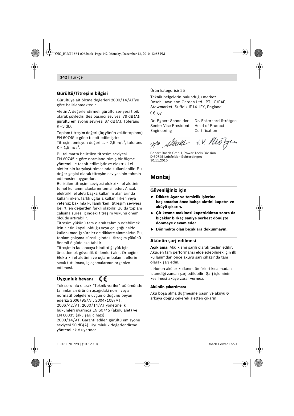 Montaj | Bosch AHS 52 LI User Manual | Page 142 / 297