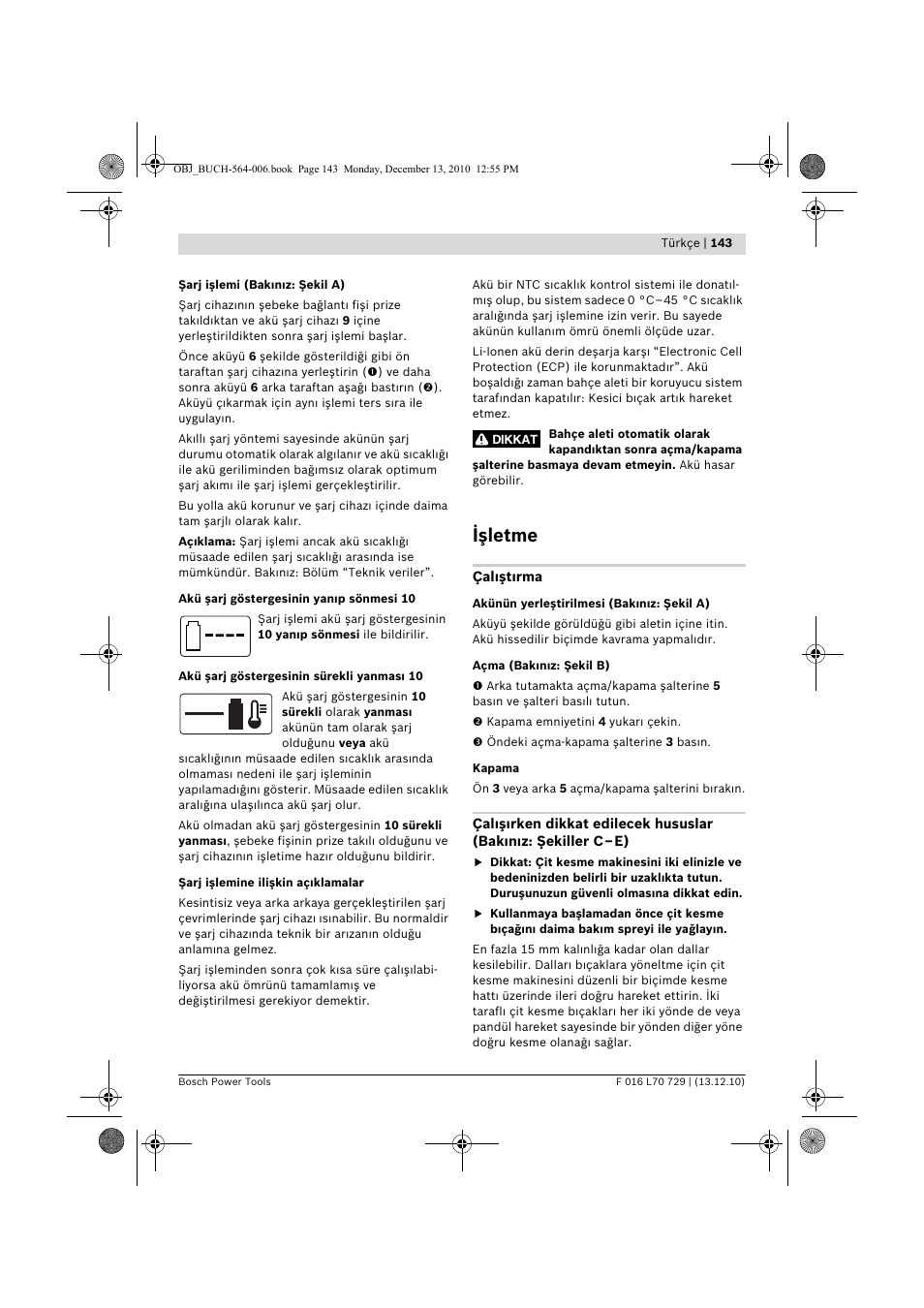 Işletme | Bosch AHS 52 LI User Manual | Page 143 / 297