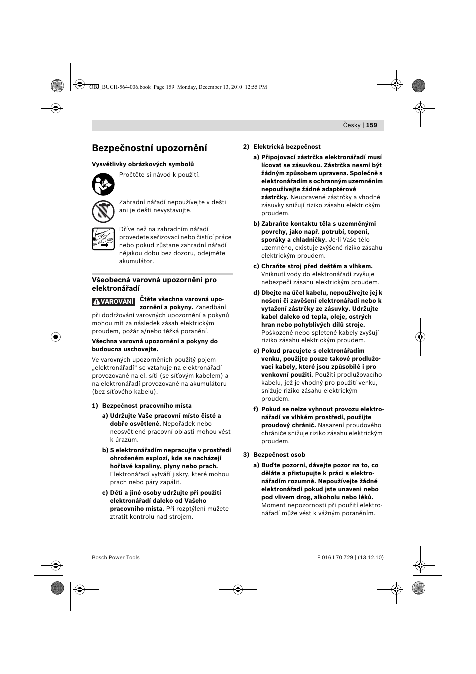 Bezpečnostní upozornění | Bosch AHS 52 LI User Manual | Page 159 / 297