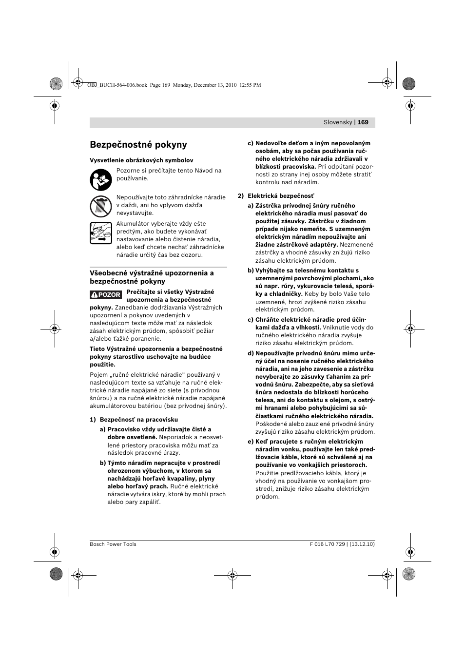 Bezpečnostné pokyny | Bosch AHS 52 LI User Manual | Page 169 / 297