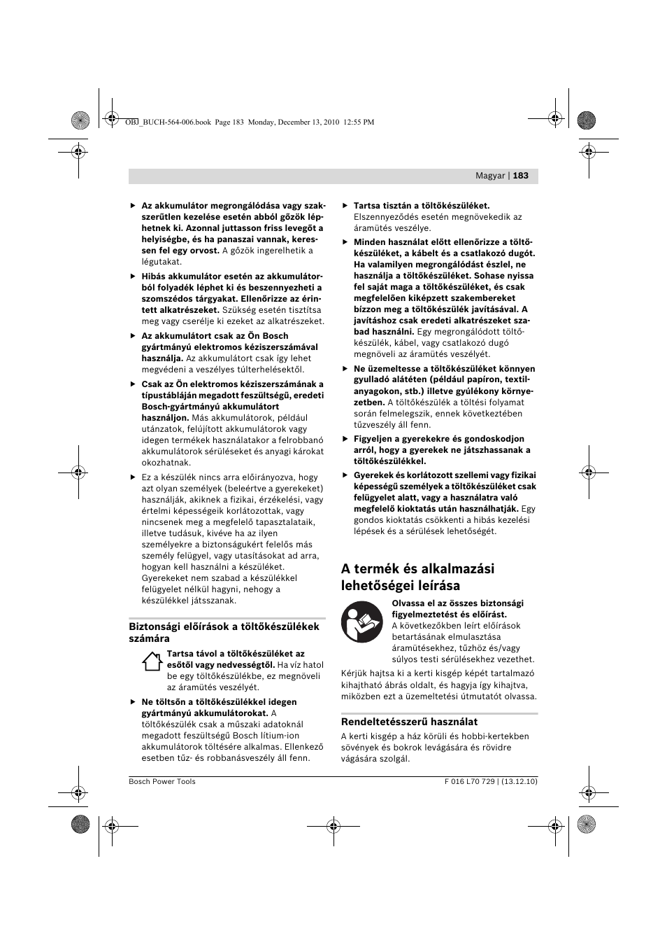 A termék és alkalmazási lehetőségei leírása | Bosch AHS 52 LI User Manual | Page 183 / 297