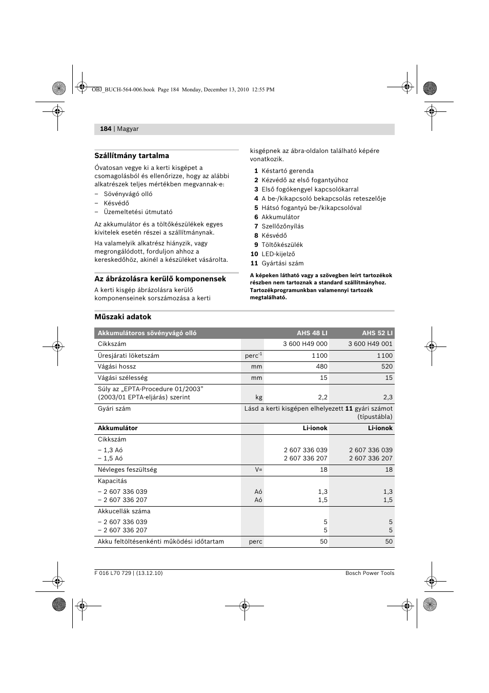 Bosch AHS 52 LI User Manual | Page 184 / 297