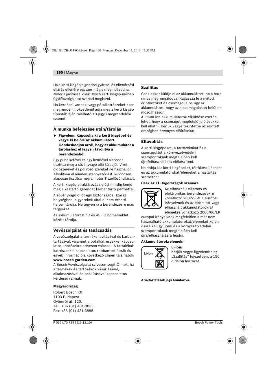 Bosch AHS 52 LI User Manual | Page 190 / 297