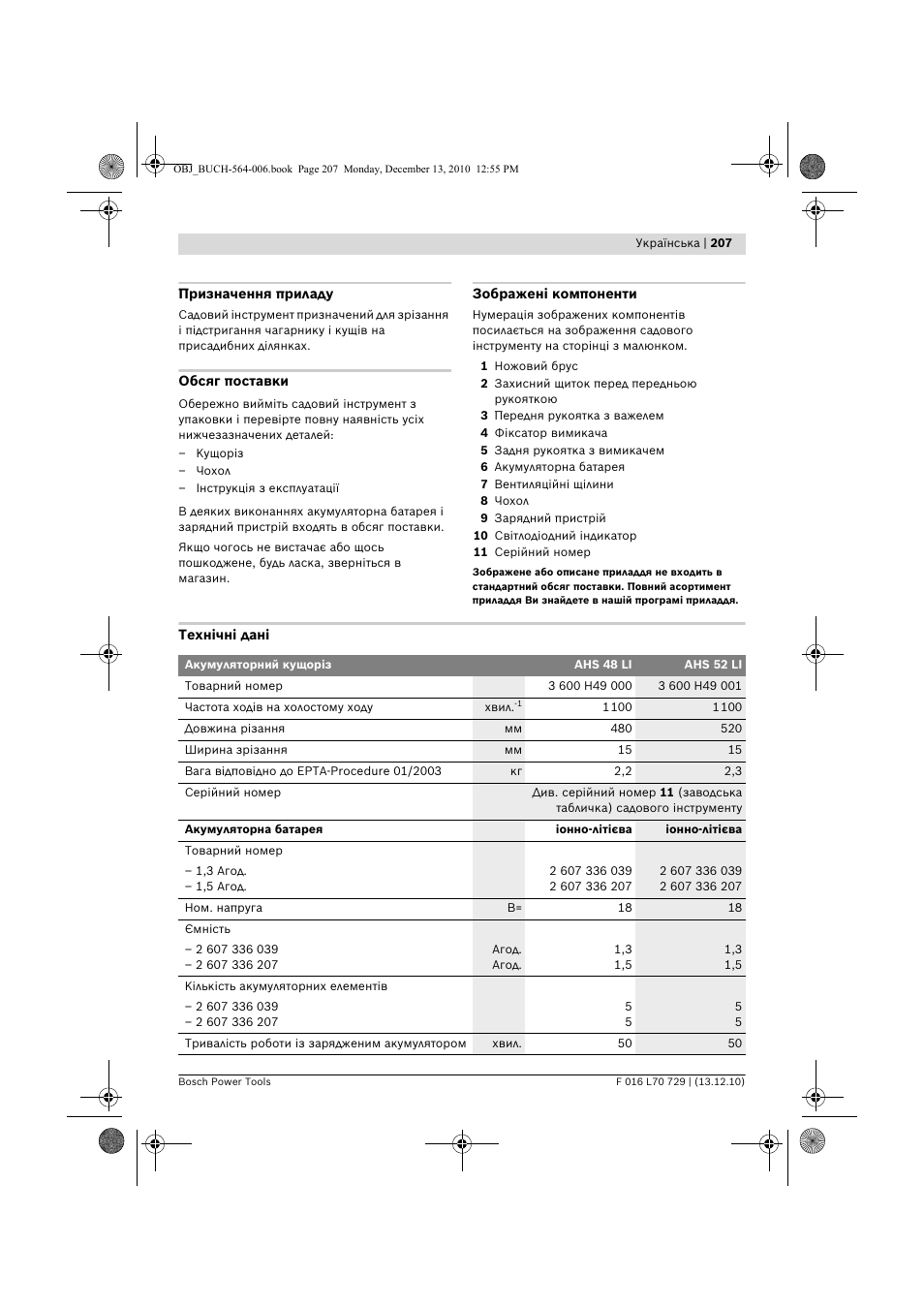 Bosch AHS 52 LI User Manual | Page 207 / 297