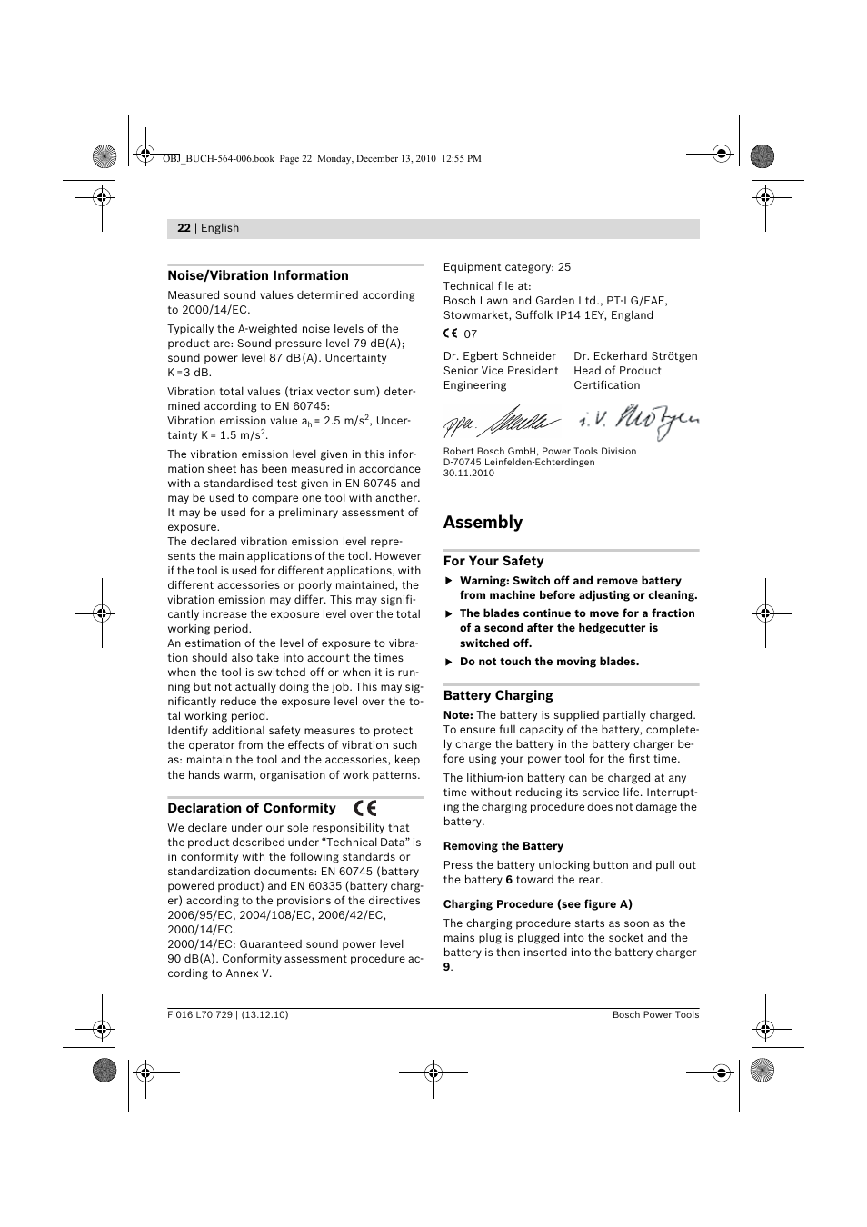 Assembly | Bosch AHS 52 LI User Manual | Page 22 / 297