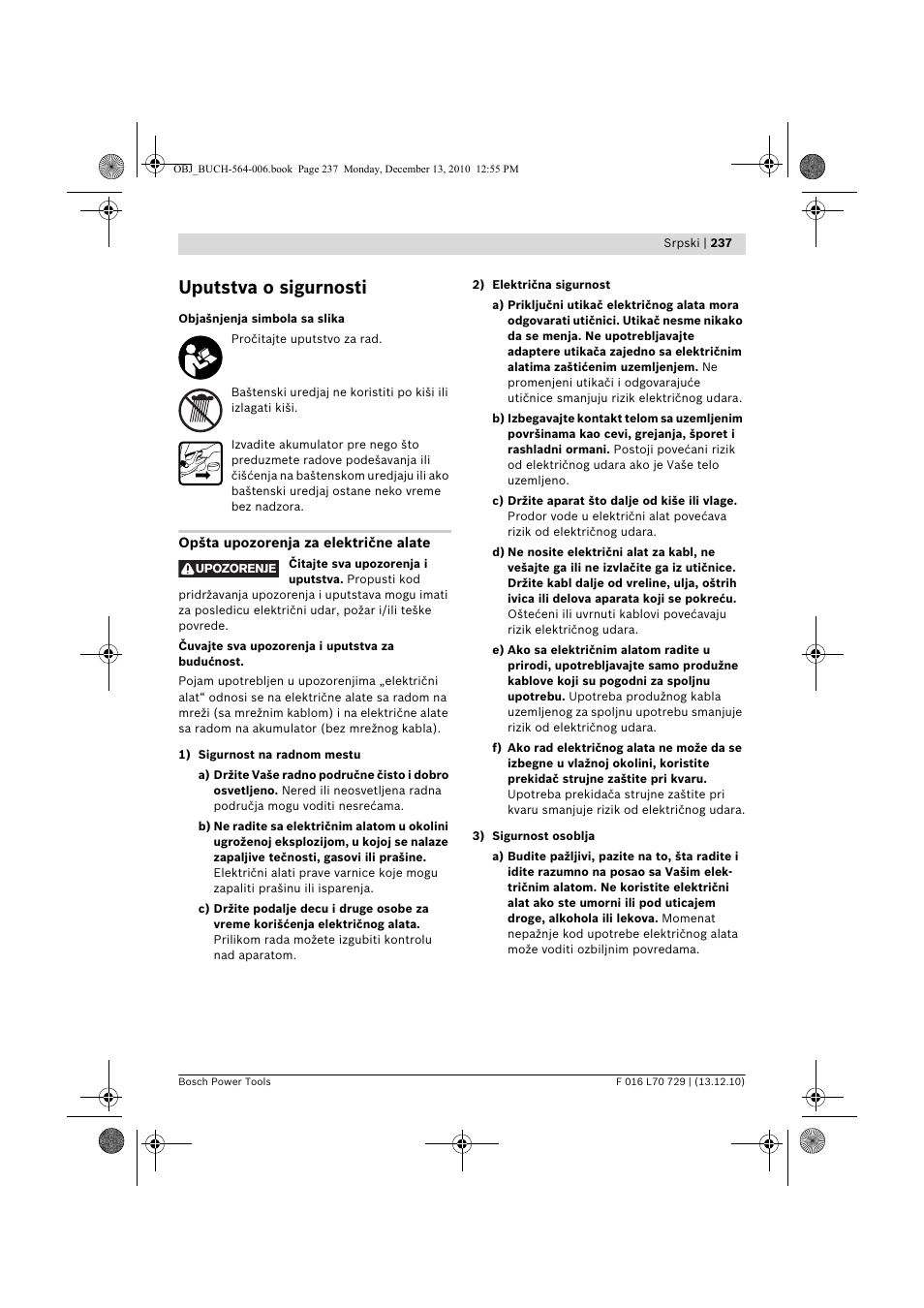 Uputstva o sigurnosti | Bosch AHS 52 LI User Manual | Page 237 / 297