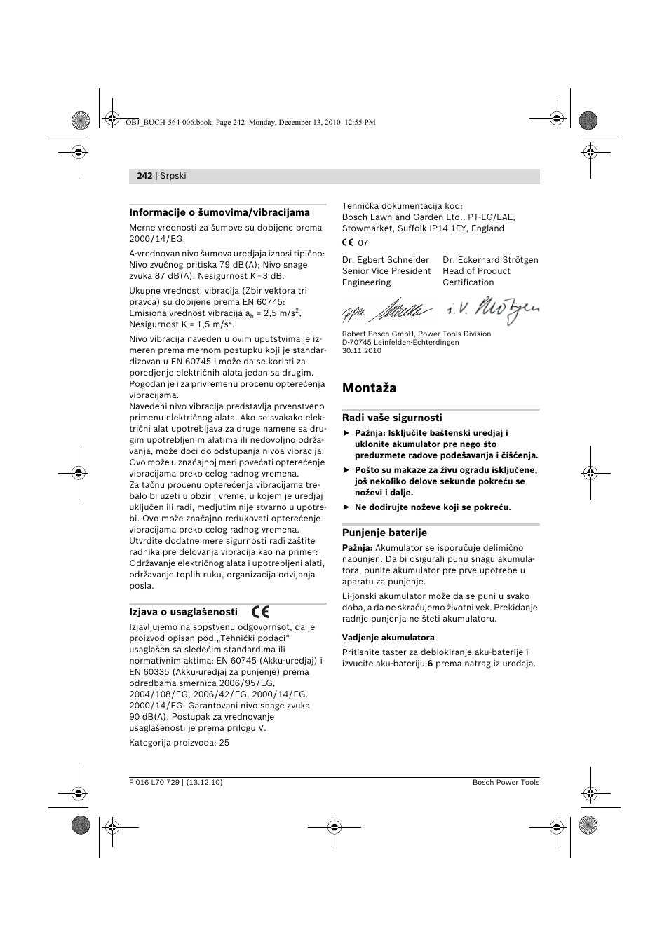 Montaža | Bosch AHS 52 LI User Manual | Page 242 / 297