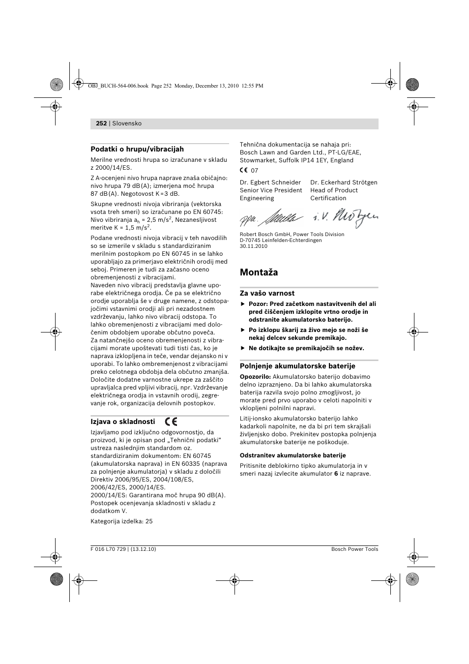 Montaža | Bosch AHS 52 LI User Manual | Page 252 / 297