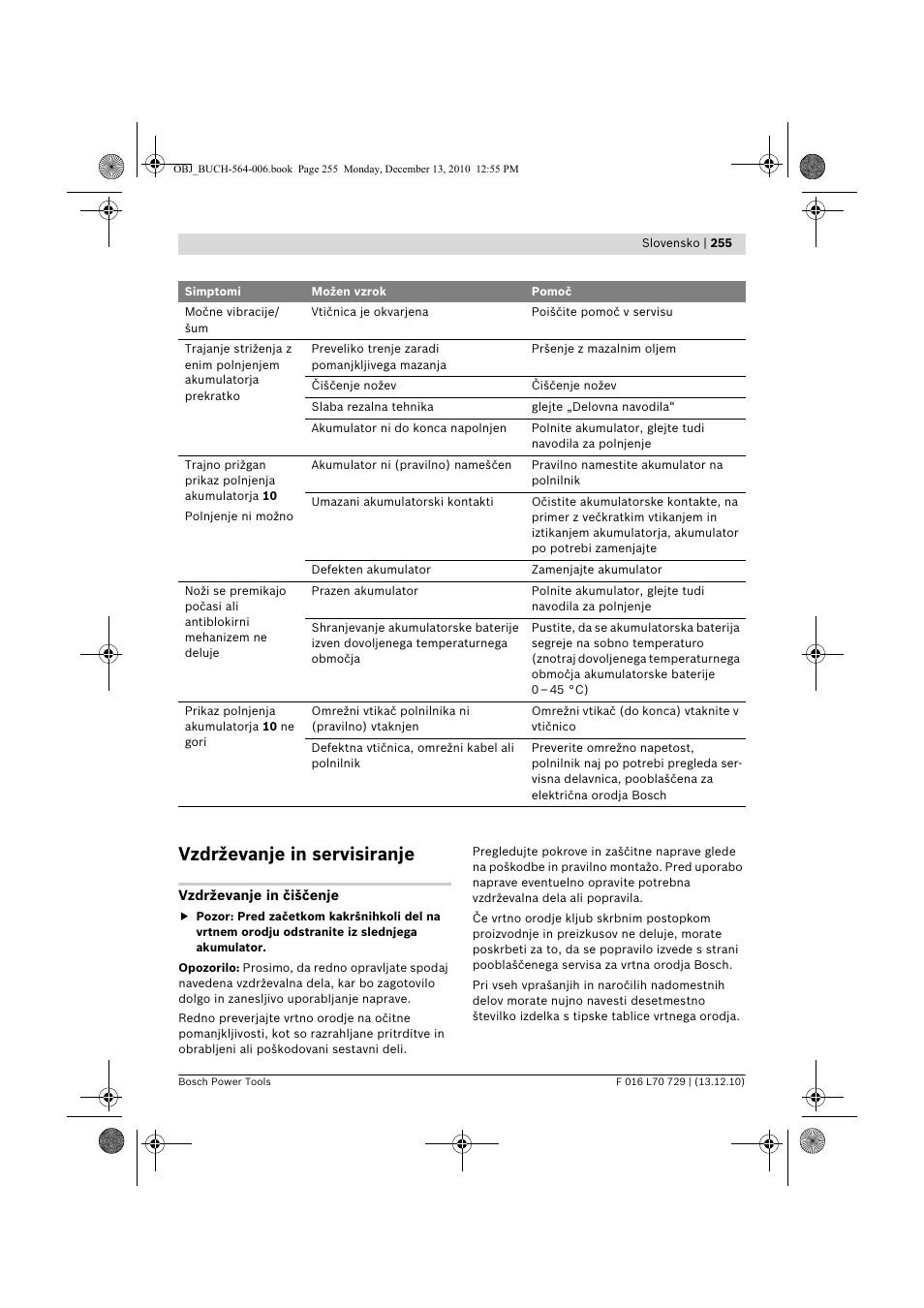 Vzdrževanje in servisiranje | Bosch AHS 52 LI User Manual | Page 255 / 297