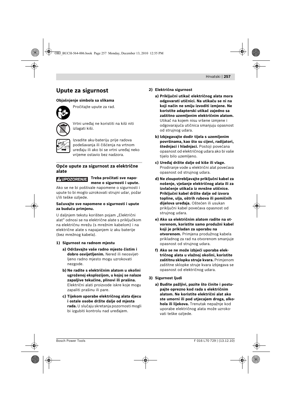 Upute za sigurnost | Bosch AHS 52 LI User Manual | Page 257 / 297