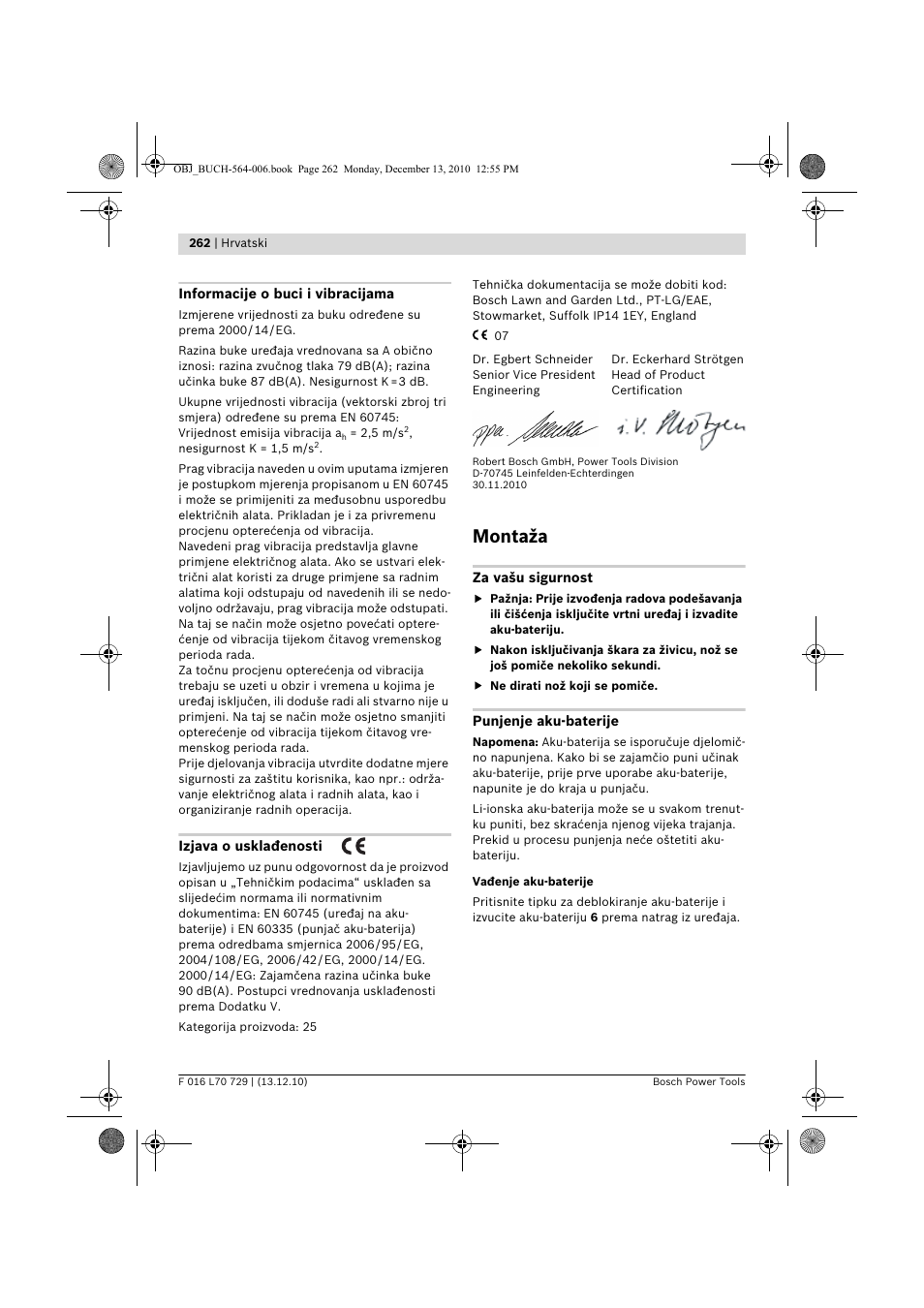 Montaža | Bosch AHS 52 LI User Manual | Page 262 / 297