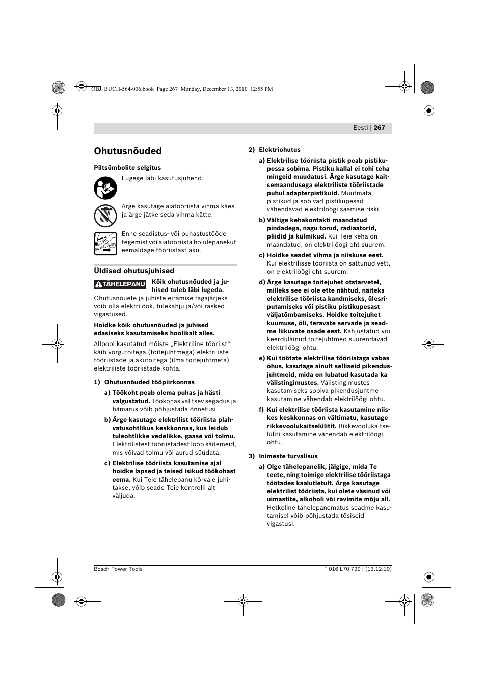 Ohutusnõuded | Bosch AHS 52 LI User Manual | Page 267 / 297