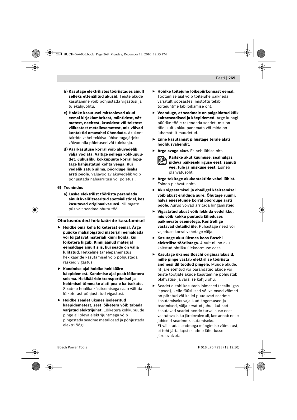 Bosch AHS 52 LI User Manual | Page 269 / 297