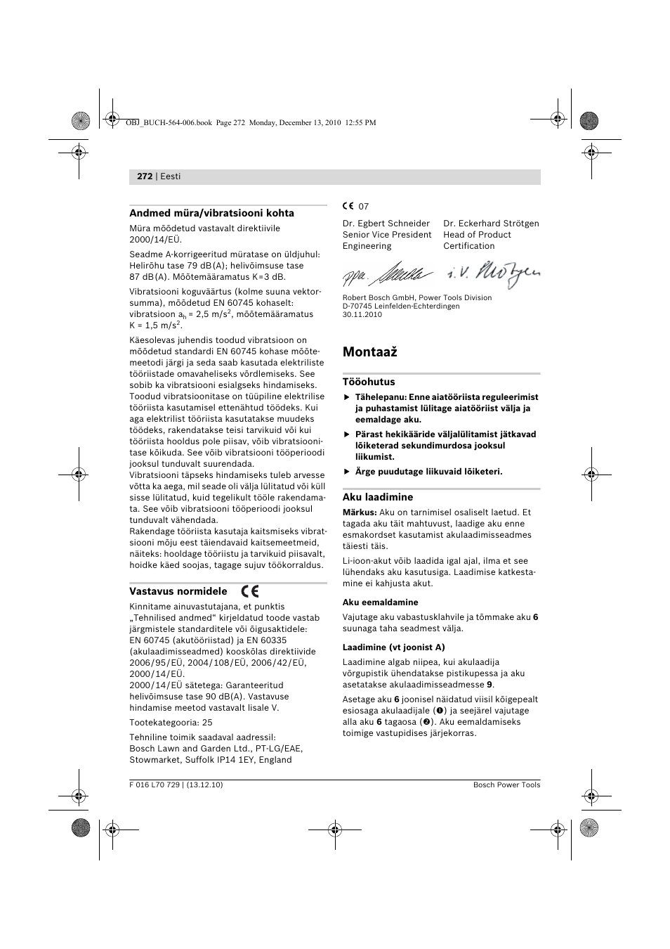 Montaaž | Bosch AHS 52 LI User Manual | Page 272 / 297