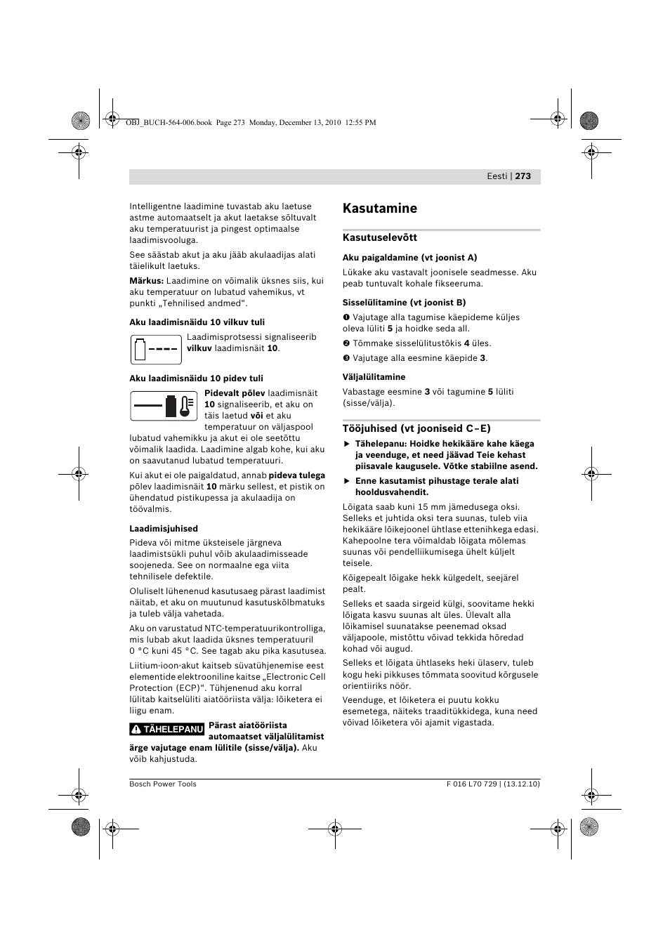 Kasutamine | Bosch AHS 52 LI User Manual | Page 273 / 297