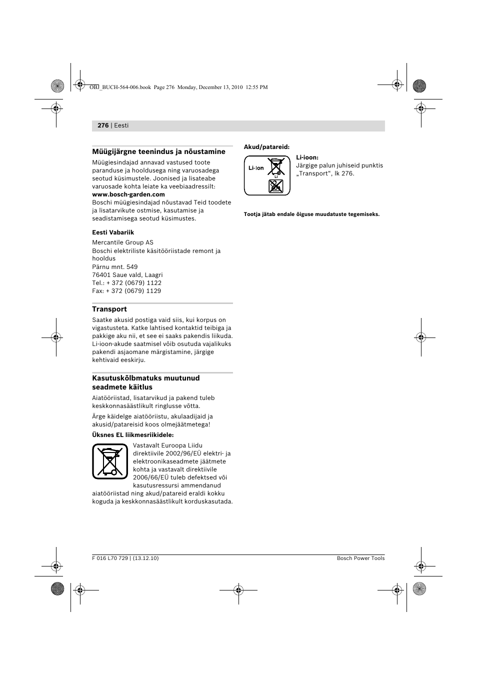 Bosch AHS 52 LI User Manual | Page 276 / 297