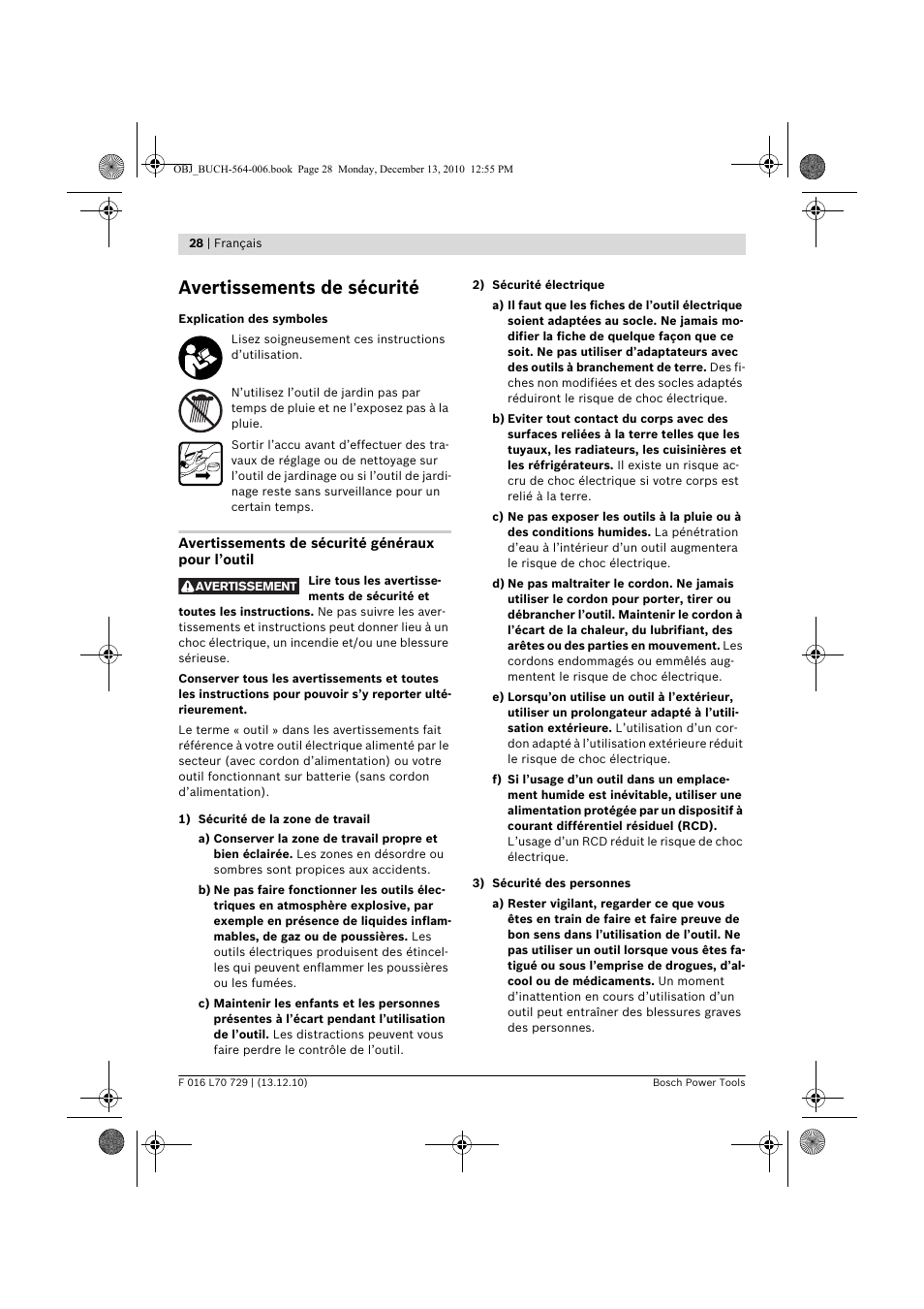 Avertissements de sécurité | Bosch AHS 52 LI User Manual | Page 28 / 297