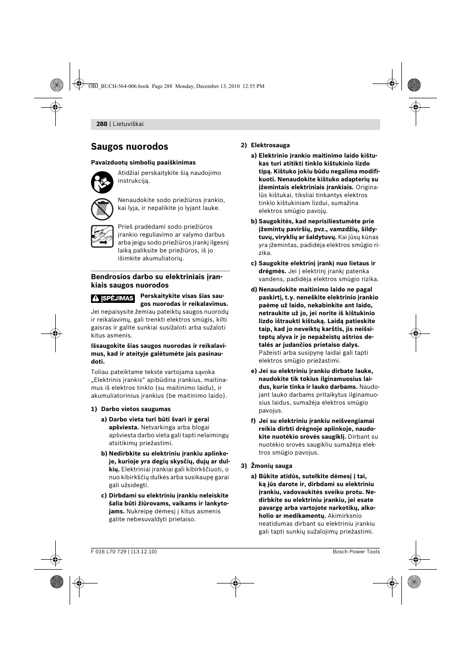 Saugos nuorodos | Bosch AHS 52 LI User Manual | Page 288 / 297