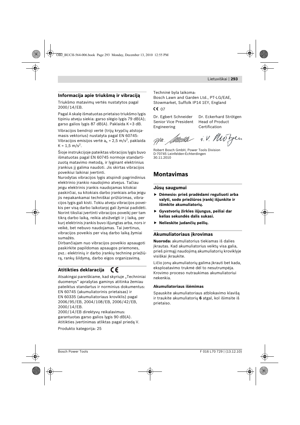 Montavimas | Bosch AHS 52 LI User Manual | Page 293 / 297
