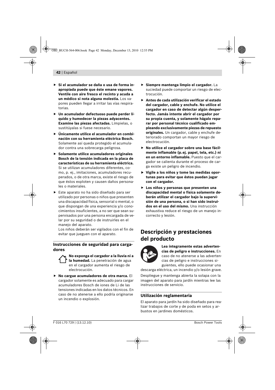 Descripción y prestaciones del producto | Bosch AHS 52 LI User Manual | Page 42 / 297