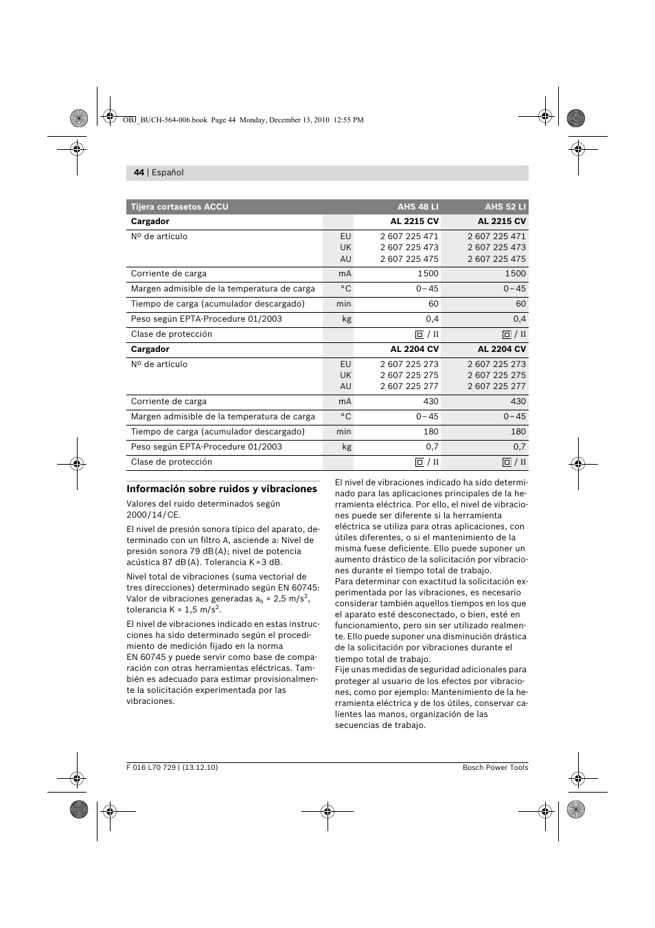 Bosch AHS 52 LI User Manual | Page 44 / 297