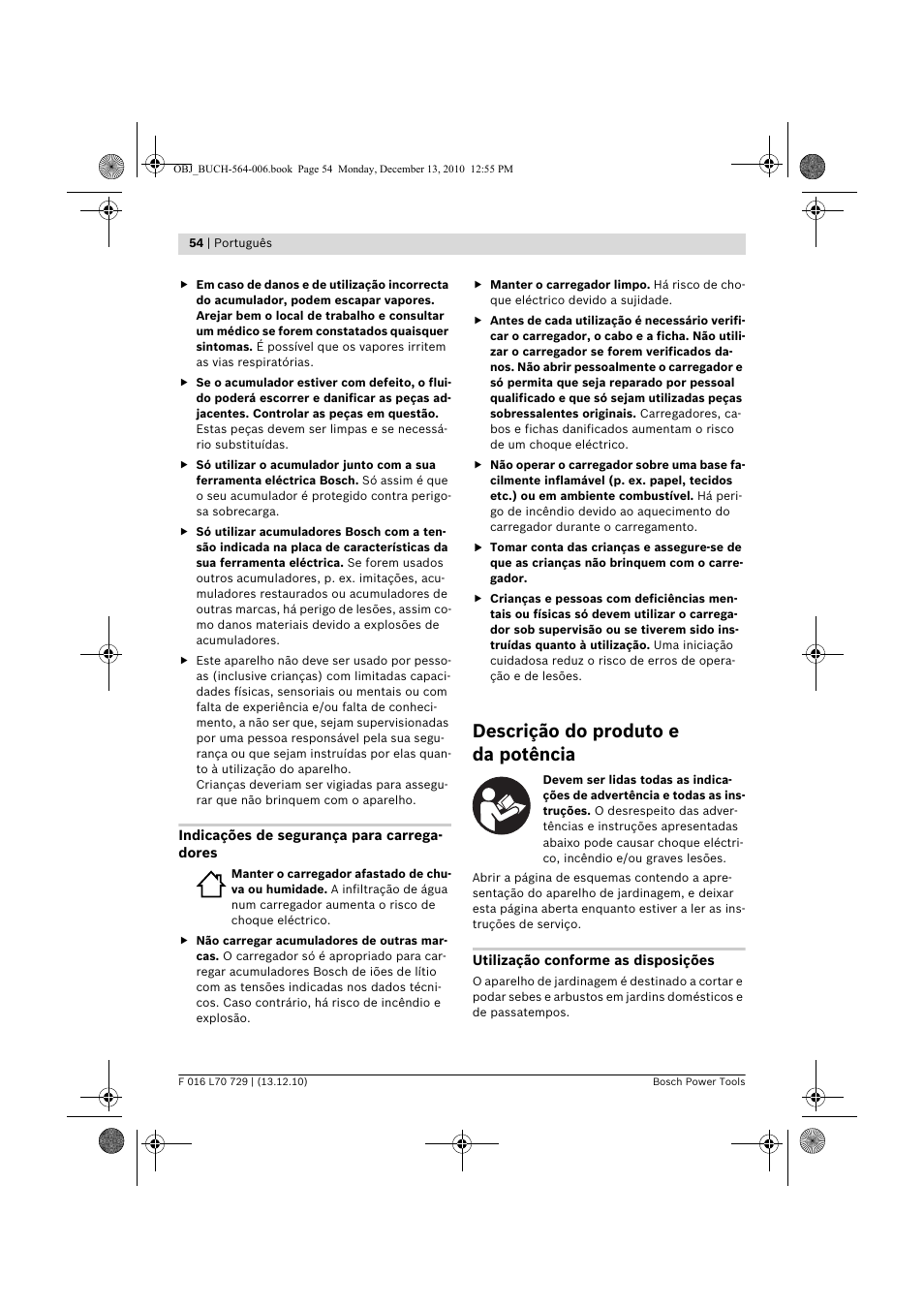 Descrição do produto e da potência | Bosch AHS 52 LI User Manual | Page 54 / 297