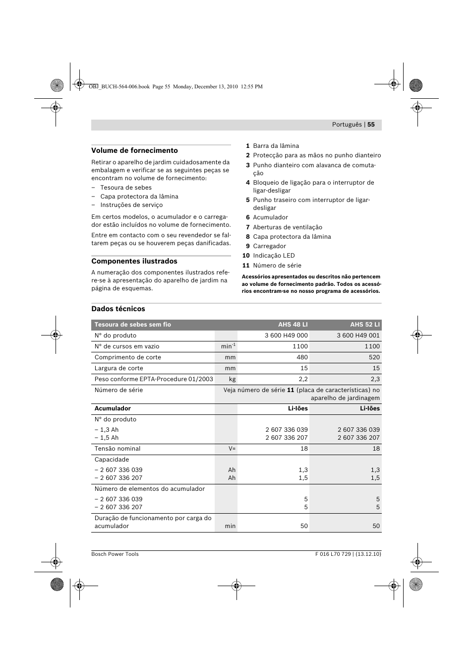 Bosch AHS 52 LI User Manual | Page 55 / 297