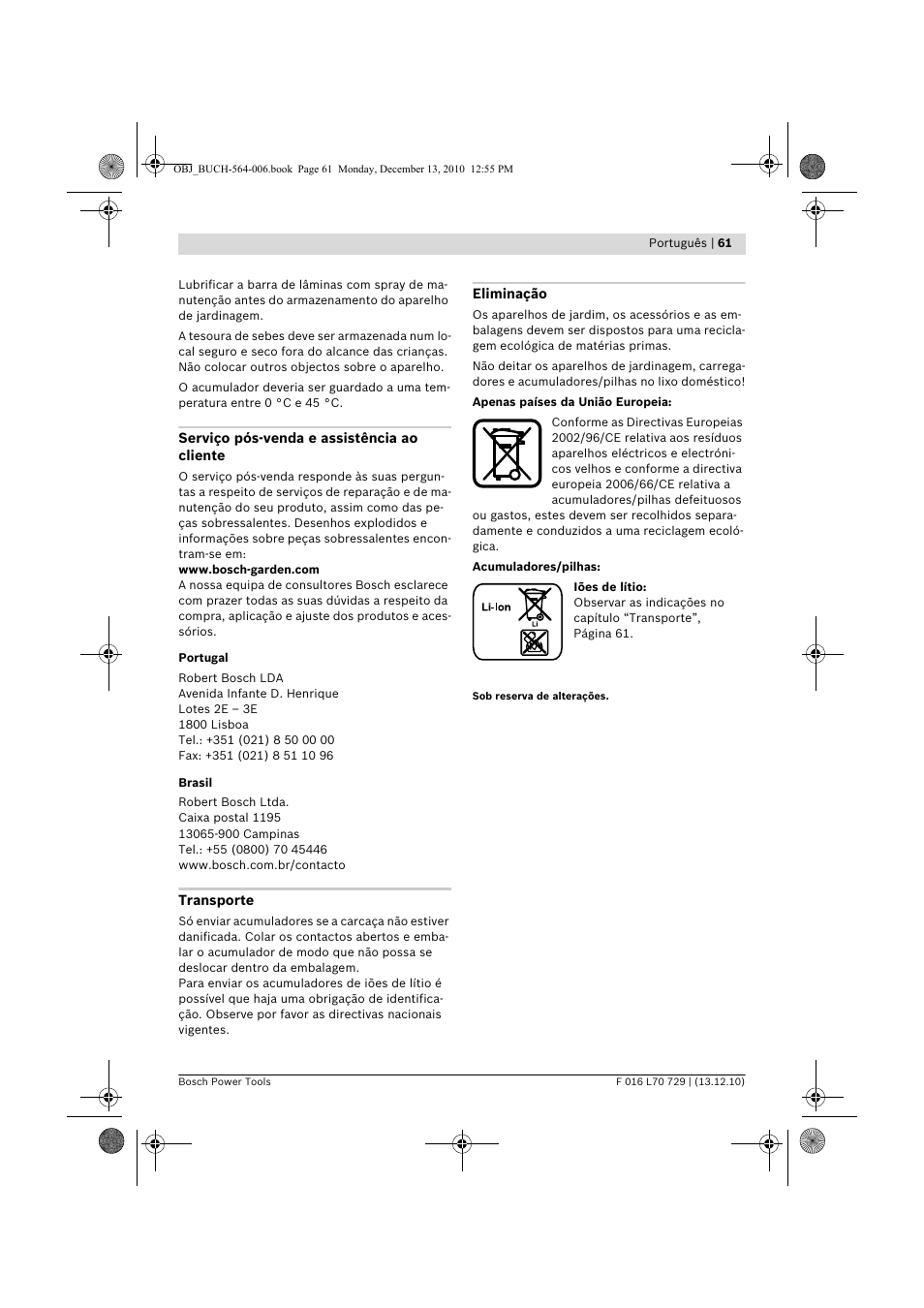 Bosch AHS 52 LI User Manual | Page 61 / 297