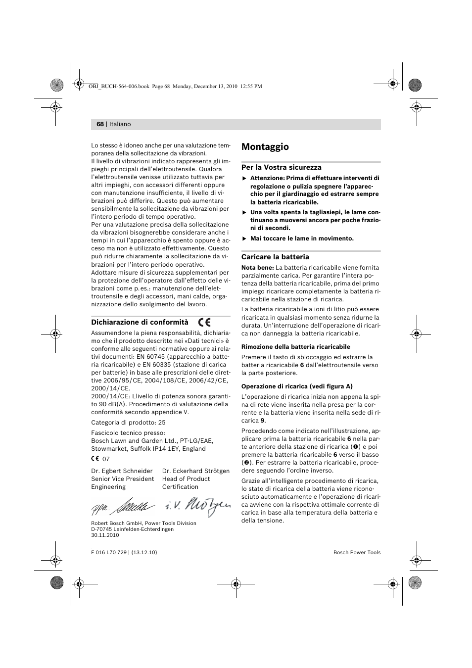 Montaggio | Bosch AHS 52 LI User Manual | Page 68 / 297