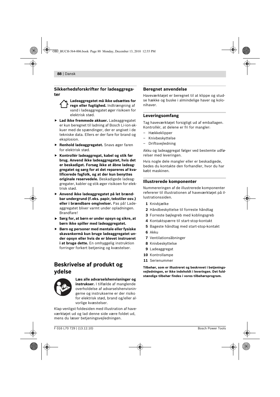 Beskrivelse af produkt og ydelse | Bosch AHS 52 LI User Manual | Page 88 / 297