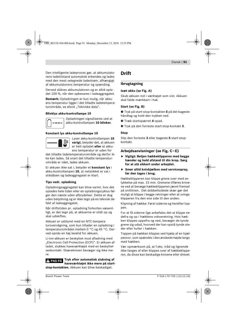 Drift | Bosch AHS 52 LI User Manual | Page 91 / 297