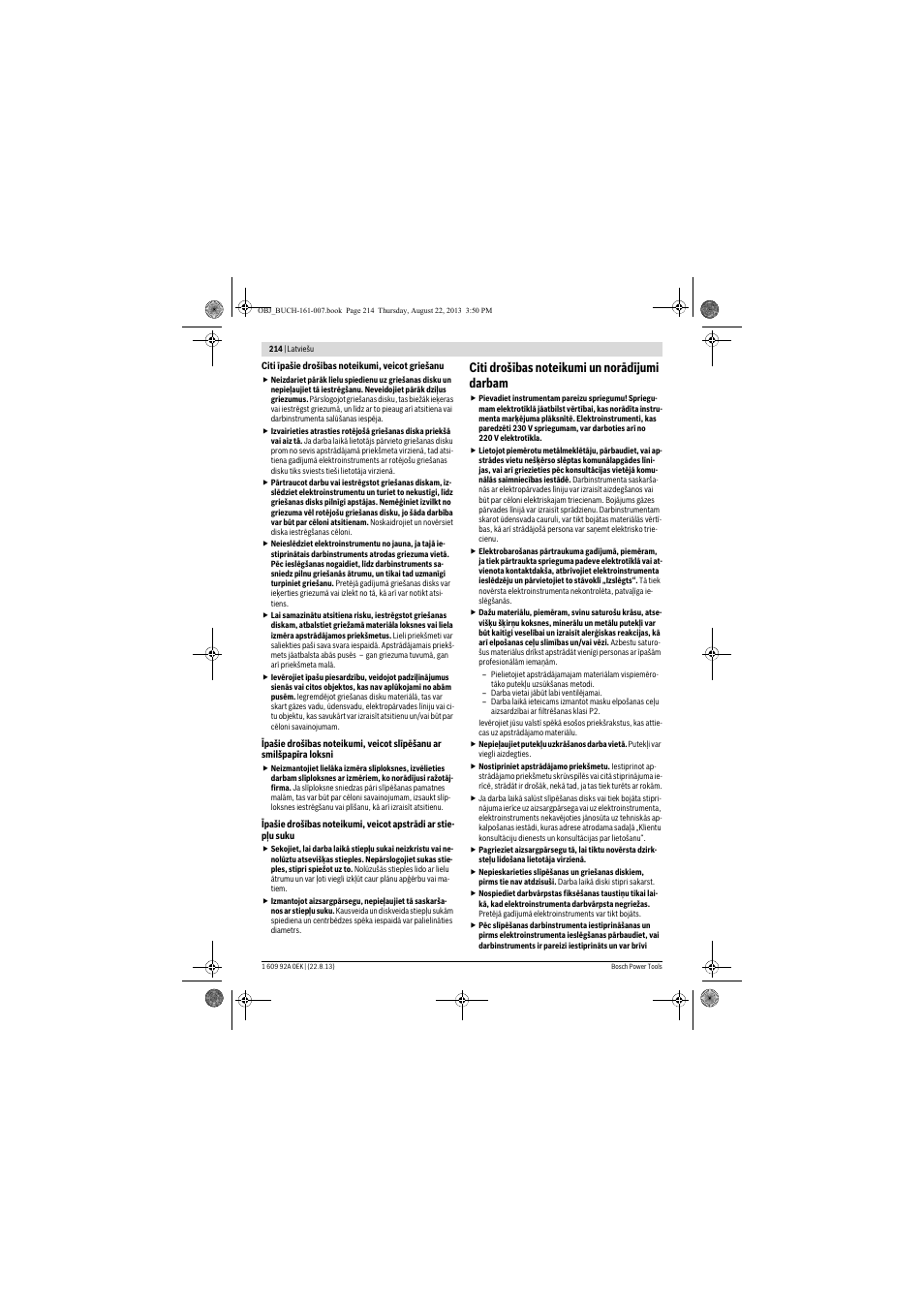 Bosch GWS 780 C Professional User Manual | Page 214 / 261