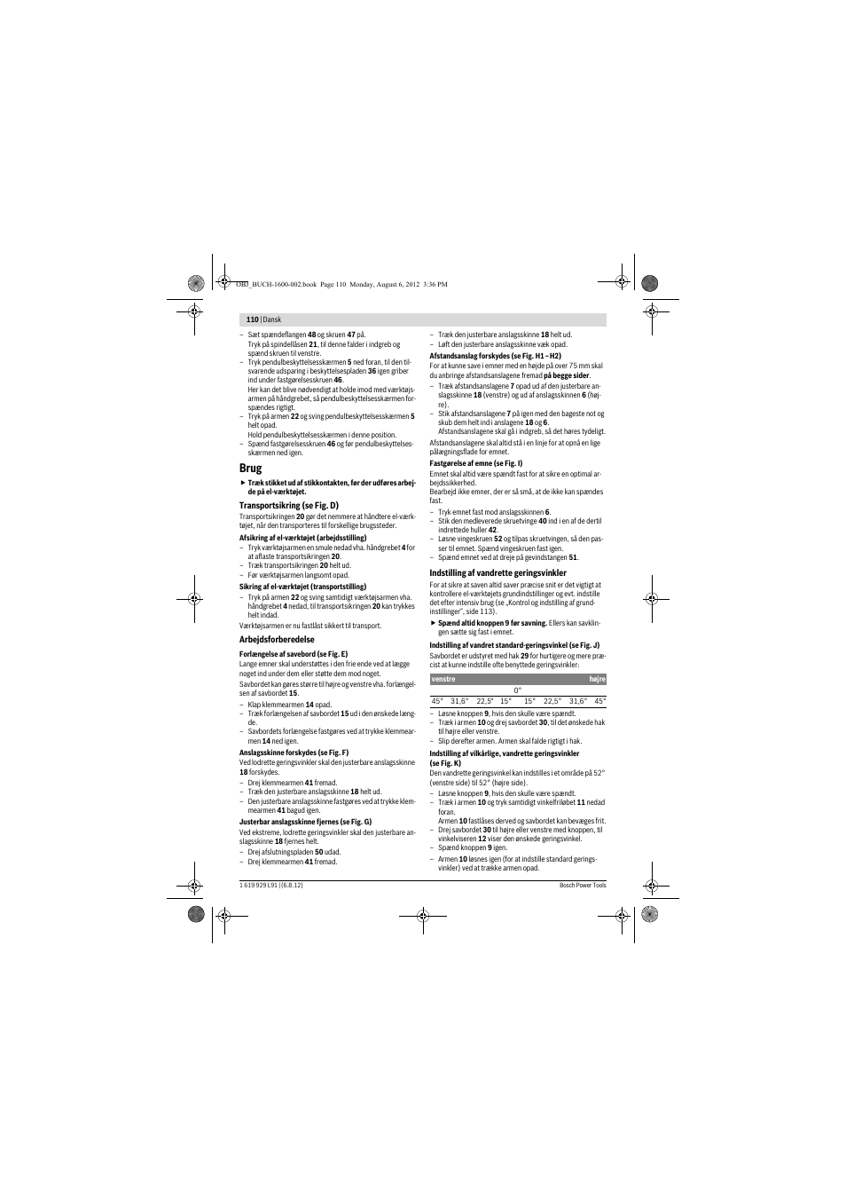 Brug | Bosch GCM 12 JL Professional User Manual | Page 110 / 384