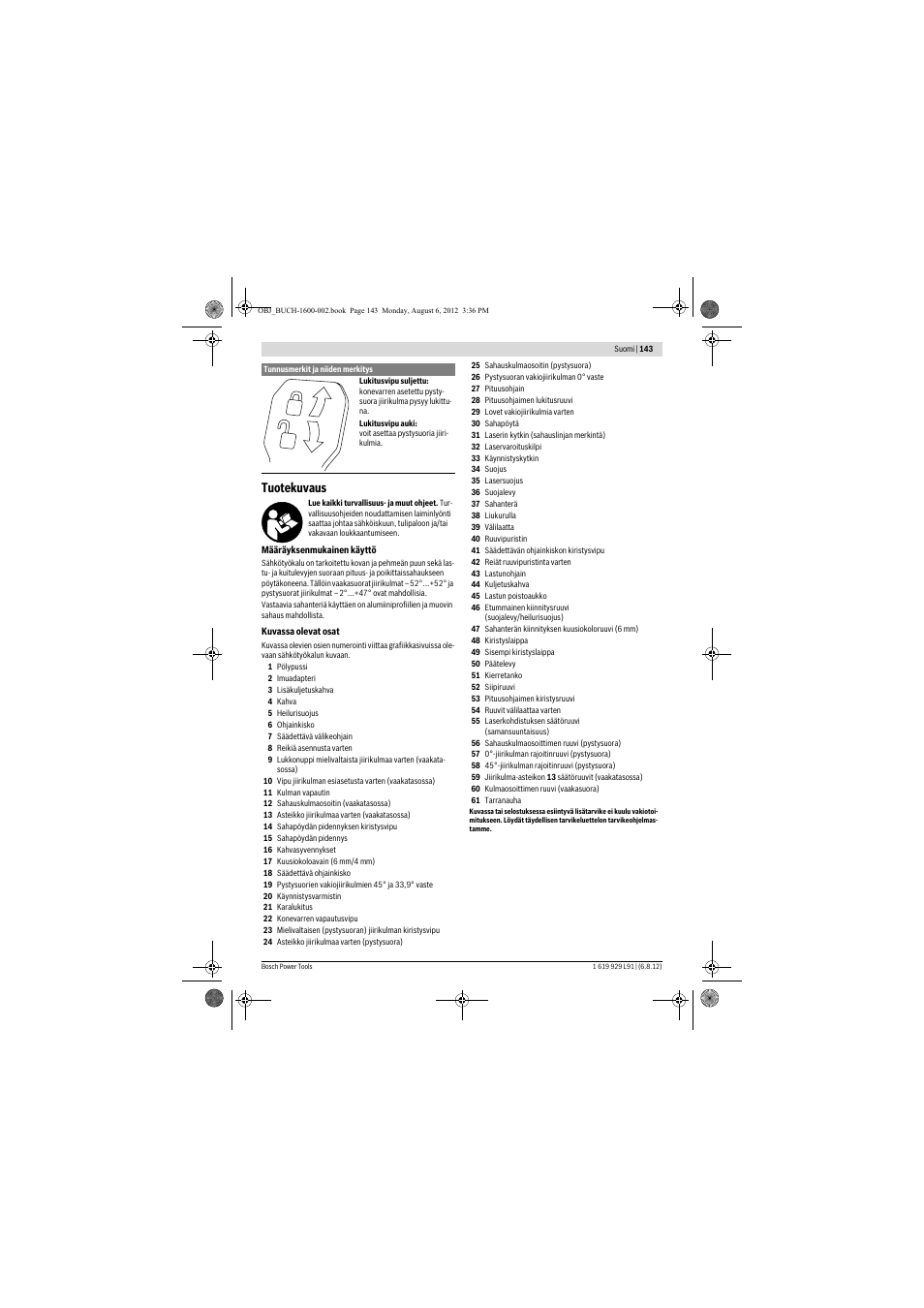 Tuotekuvaus | Bosch GCM 12 JL Professional User Manual | Page 143 / 384