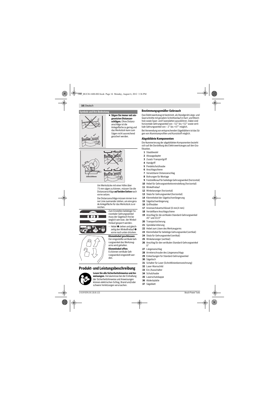 Produkt- und leistungsbeschreibung | Bosch GCM 12 JL Professional User Manual | Page 16 / 384