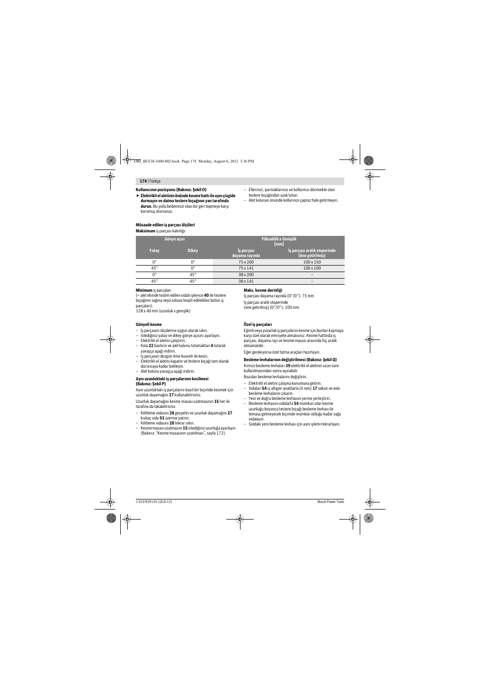 Bosch GCM 12 JL Professional User Manual | Page 174 / 384