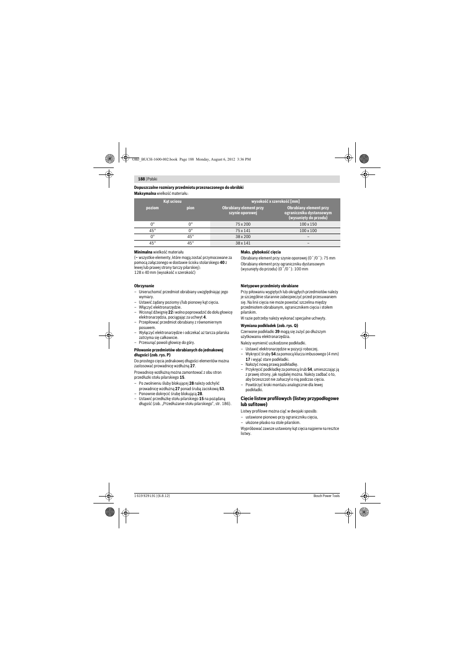 Bosch GCM 12 JL Professional User Manual | Page 188 / 384