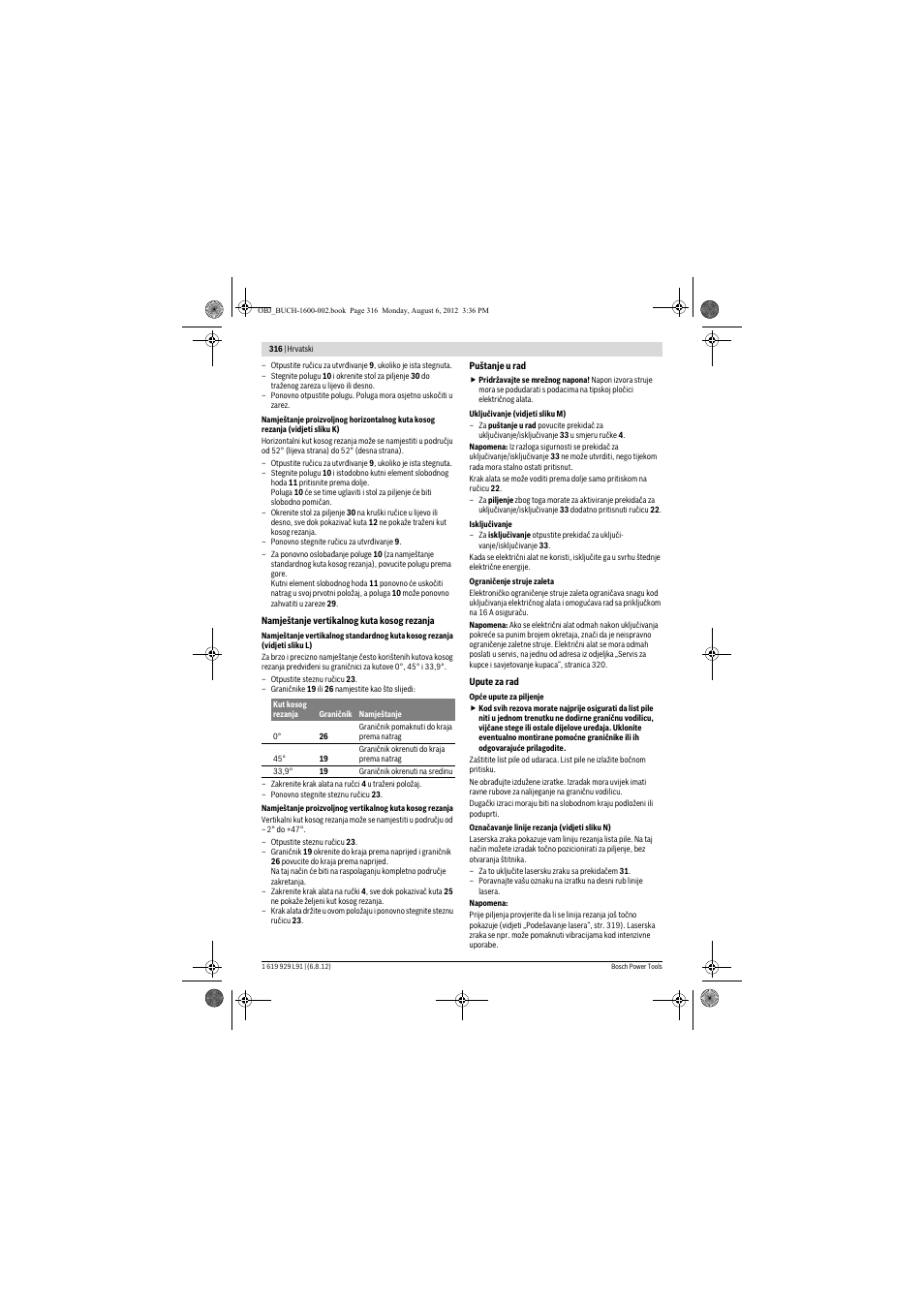Bosch GCM 12 JL Professional User Manual | Page 316 / 384