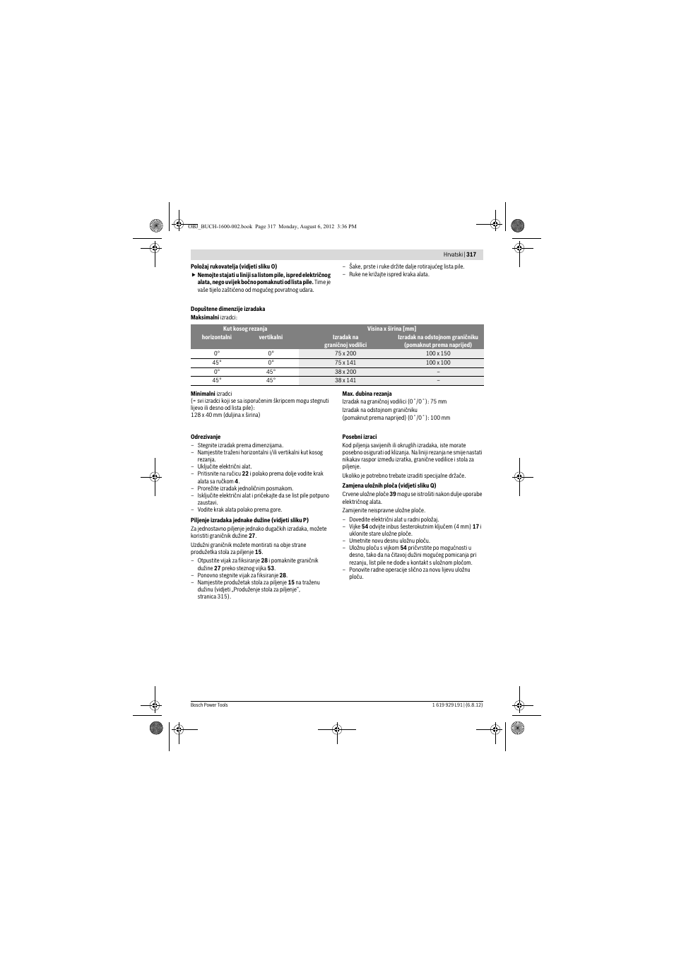 Bosch GCM 12 JL Professional User Manual | Page 317 / 384