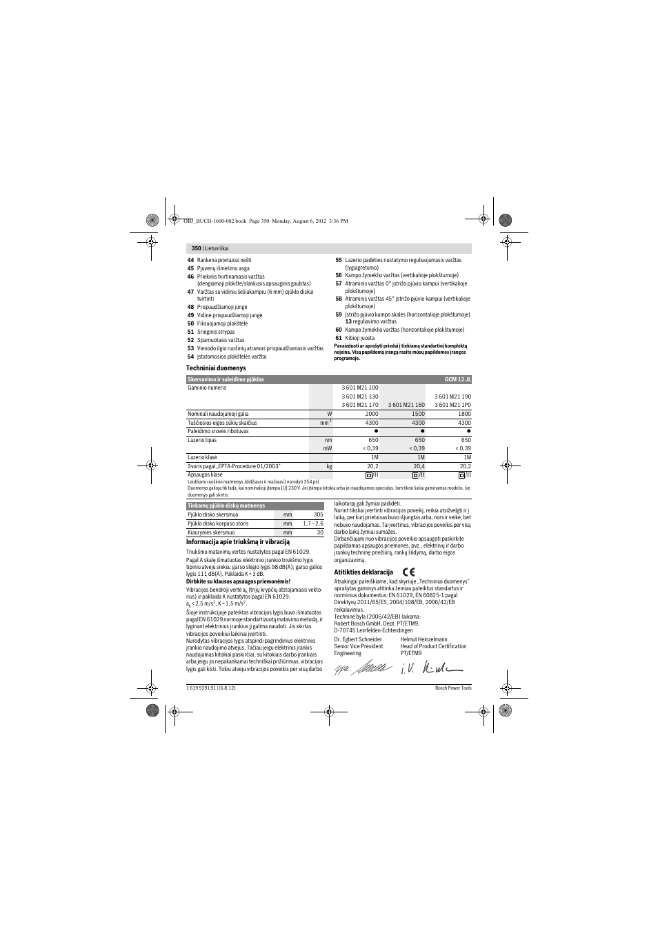 Bosch GCM 12 JL Professional User Manual | Page 350 / 384