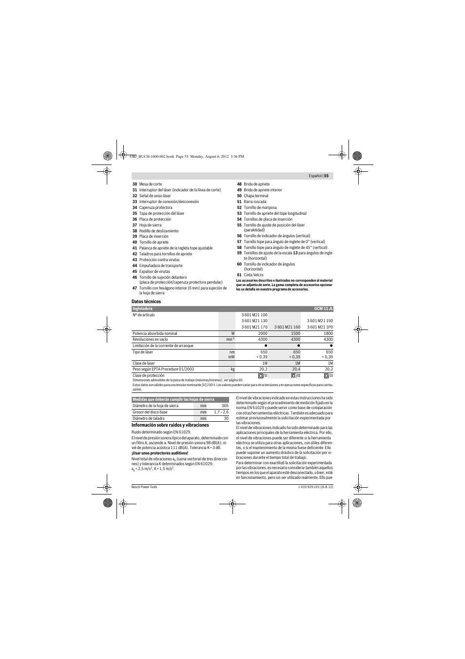 Bosch GCM 12 JL Professional User Manual | Page 55 / 384