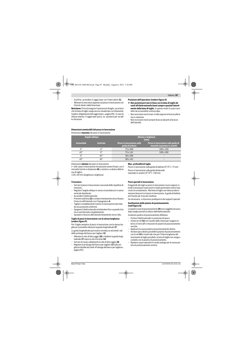 Bosch GCM 12 JL Professional User Manual | Page 87 / 384