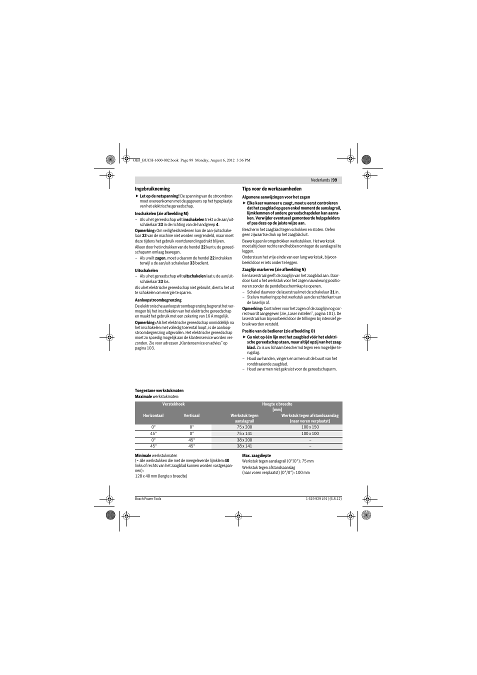 Bosch GCM 12 JL Professional User Manual | Page 99 / 384