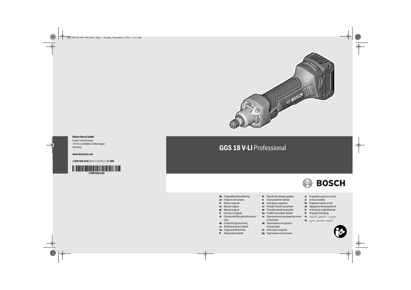 Bosch GGS 18 V-LI Professional User Manual | 189 pages