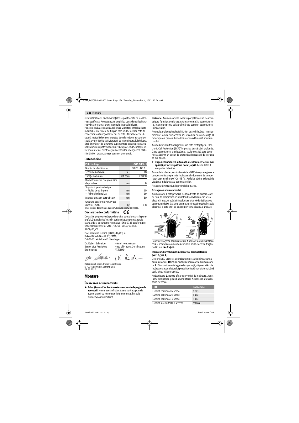 Montare | Bosch GGS 18 V-LI Professional User Manual | Page 126 / 189