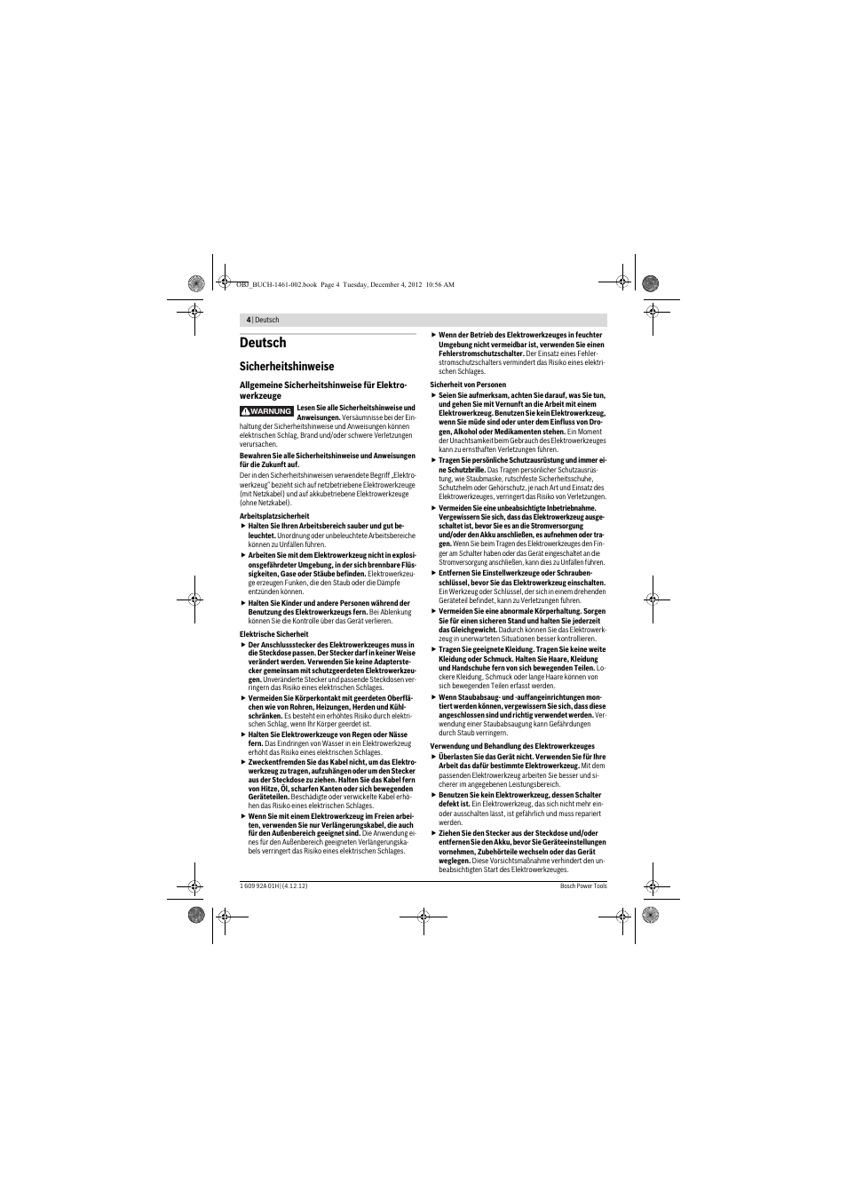 Deutsch, Sicherheitshinweise | Bosch GGS 18 V-LI Professional User Manual | Page 4 / 189