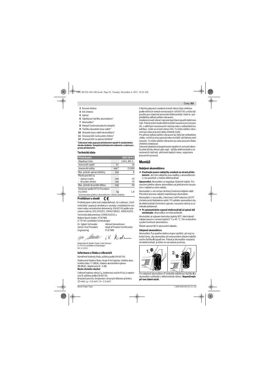 Montáž | Bosch GGS 18 V-LI Professional User Manual | Page 93 / 189