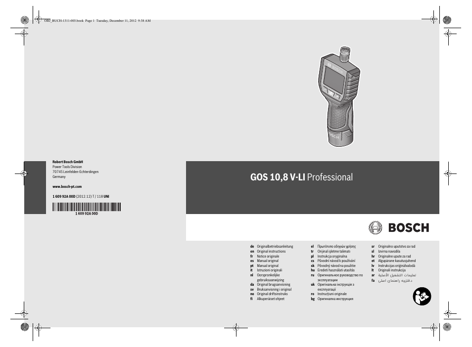 Bosch GOS 10,8 V-LI Professional User Manual | 117 pages